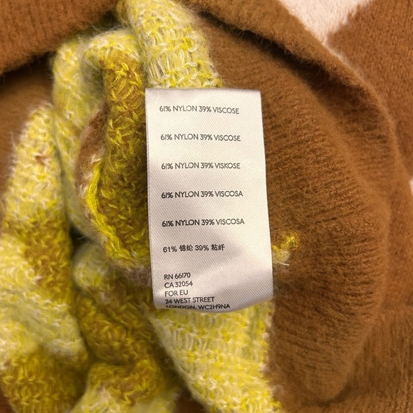 Free People Through the Motions argyle pattern sweater vest, brown cream size xs - Picture 10 of 11